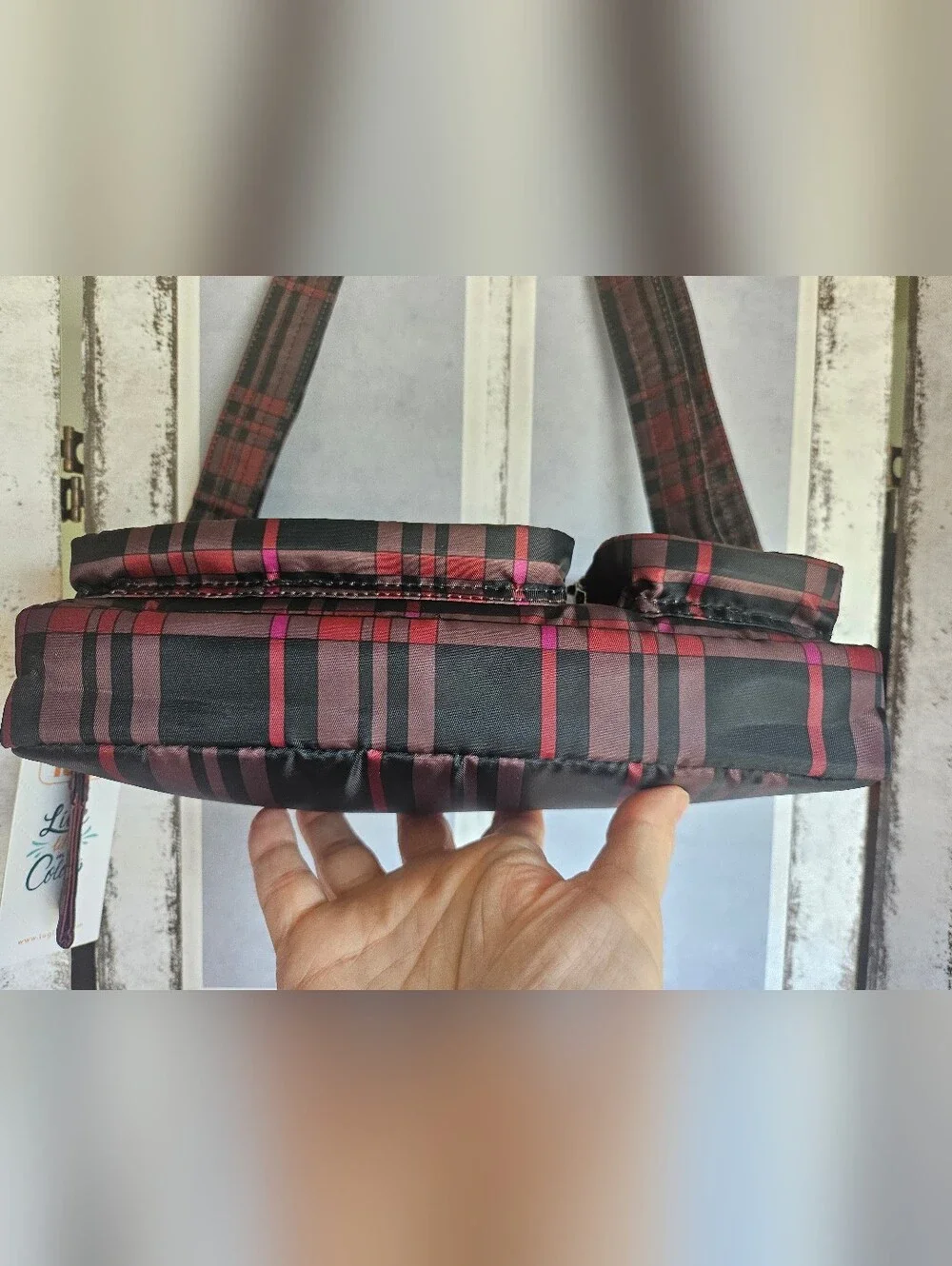 $75 Retail NWT Lug Belt Bag, Sling, & Crossbody Bag In Berry Plaid (HTF!) - Picture 5 of 14